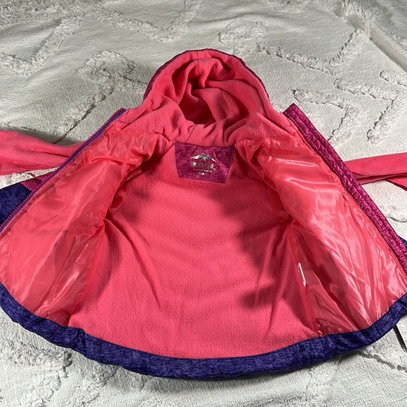 NWT Pacific Trail Hooded Puffer Winter Jacket Scarf Set Size 12 M Pink & Purple - Picture 11 of 13